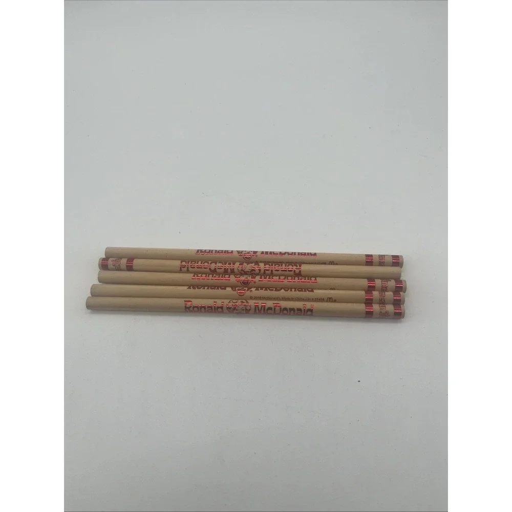 Lot Of 5 NeW McDONALDS 2010 RONALD MCDONALD FUN TIMES WOOD PENCILS~SET Rare